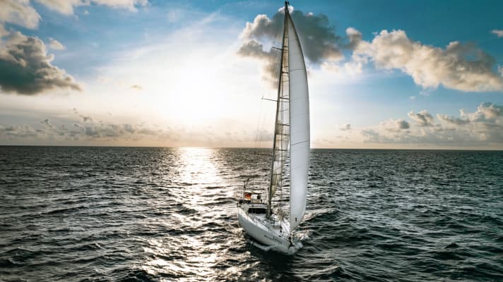 The "Arrya" is a Gilles-Vaton design, over 17 metres long, almost five metres wide and made of aluminium