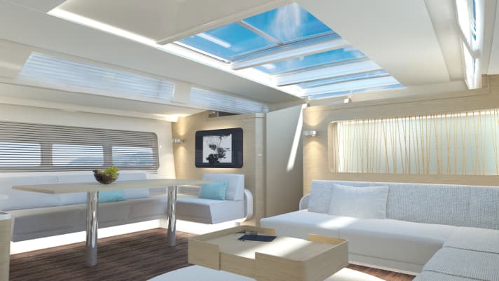 Dieser Interior-Vorschlag wirkt modern und hell. | l.