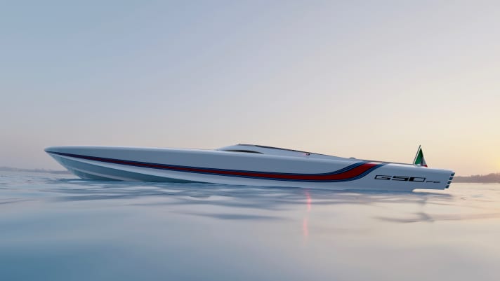 „G-Fifty“: Name und Silhouette spielen auf Gianni Agnellis liebs­tes Speedboat „G. Cinquanta“ an. | n.
