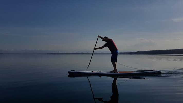 The Red Paddle on its first test ride - here still without the stabiliser