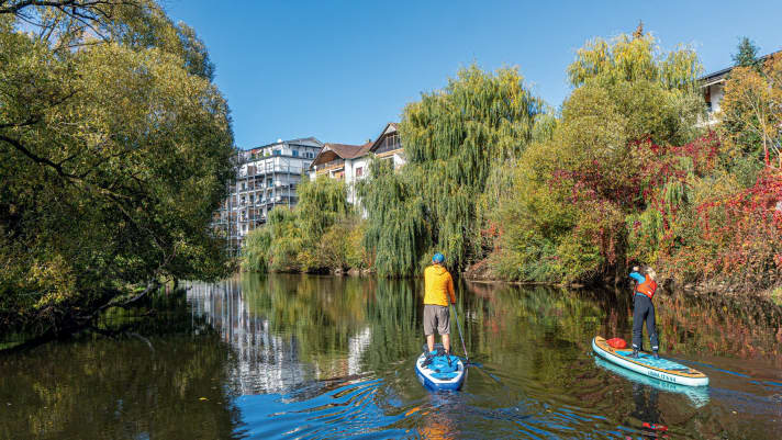 In Nittenau, the river meanders through the town, after which you soon pass through green countryside.