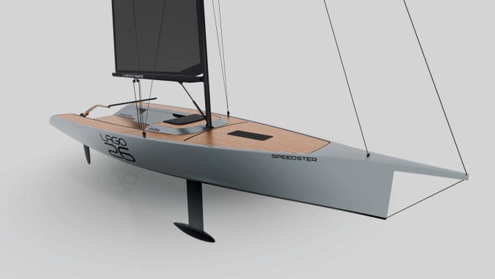 Lago 26 Speedster : longueur de la coque 8,75 m ; largeur 2,50 m ; poids 780 kg t ; à partir de 120 000 euros.