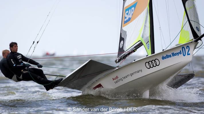   On a radical course: 49er team Erik Heil and Thomas Plößel at the Eurosaf regatta off Medemblik