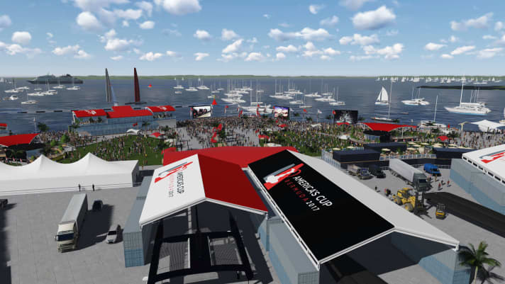   35. America's Cup vor Bermuda: Hier ein Blick auf die Pläne für den Cup-Hafen