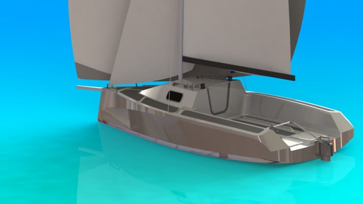   Le cockpit est proportionnellement très grand, le gouvernail est attaché