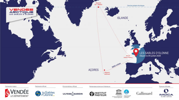   Le nouveau parcours de 3600 milles nautiques de la répétition générale arctique pour les Imocas