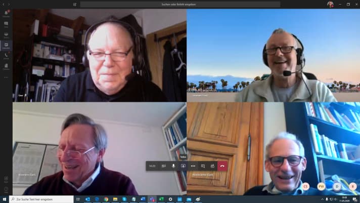   The support team assisted the sailors from the computer
