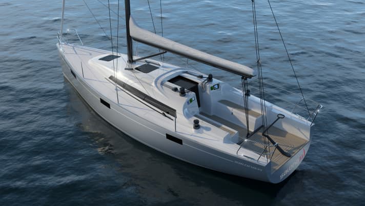   Salona 33 avec barre franche. À l'arrière, le cockpit reste spacieux. Ce qui plaît aux régatiers