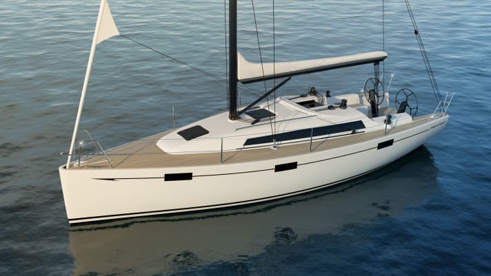   Salona 33 with double wheel steering. Good for touring because the passage aft remains free