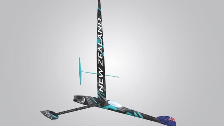   In der Animation: ein Blick auf die Arbeit der Kiwis an dem Geschoss, das einen neuen Geschwindigkeitsrekord für Fahrzeuge unter Segeln an Land aufstellen soll