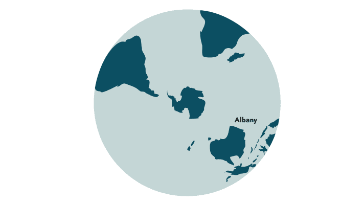   Between 45 and 60 degrees south latitude, Blair's course took him around the entire Antarctic. The start and finish was Albany in south-west Australia. It took her just under 93 days to complete the route - ten days less than the Russian Fedor Konyukhov before her
