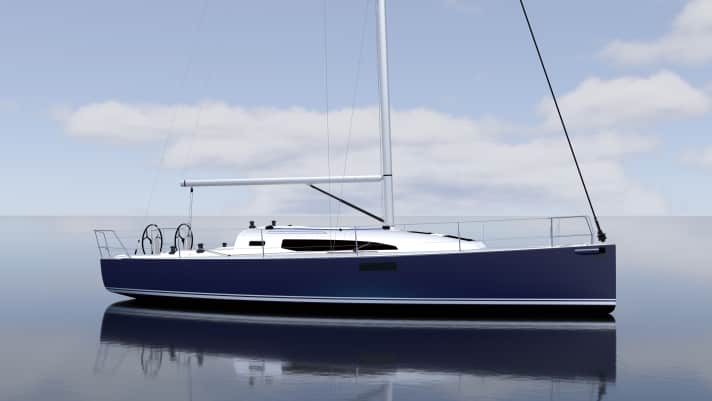 Tipico J/Boat, tipico Alan Johnstone: linee tese, poco bordo libero e un salto di coperta sorprendentemente positivo.
