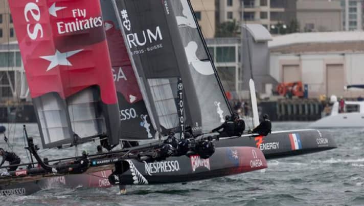   Sensational rookies: Energy Team (from left) third in the fleet race, second in the match race