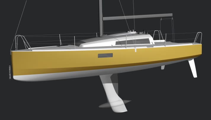   She always has twin rudders, but instead of a swivelling keel there is also the cheaper fixed keel