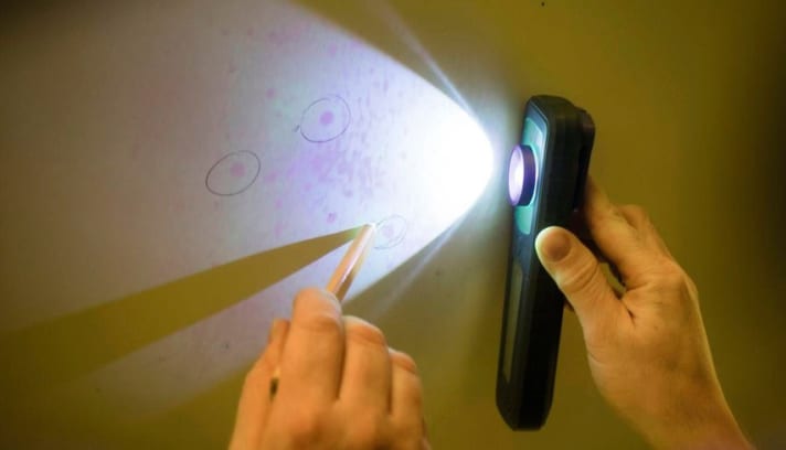 Check for osmosis: Osmosis bubbles can be detected by grazing light, preferably in autumn. If they are visible, consult a specialist