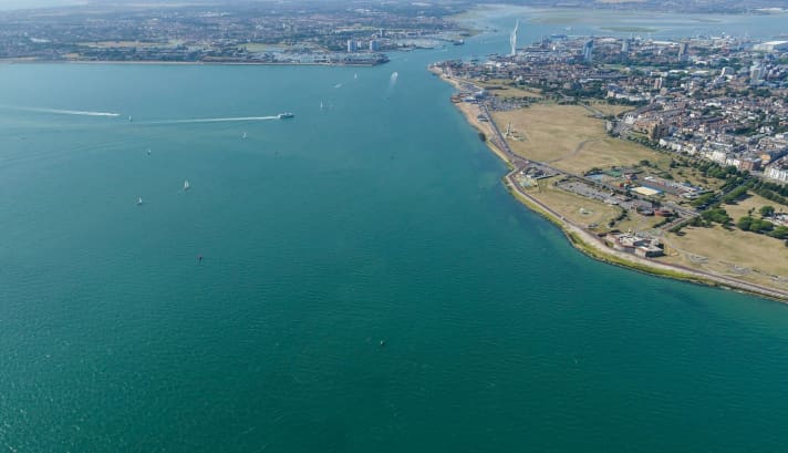  La zone de régate au large de Portsmouth