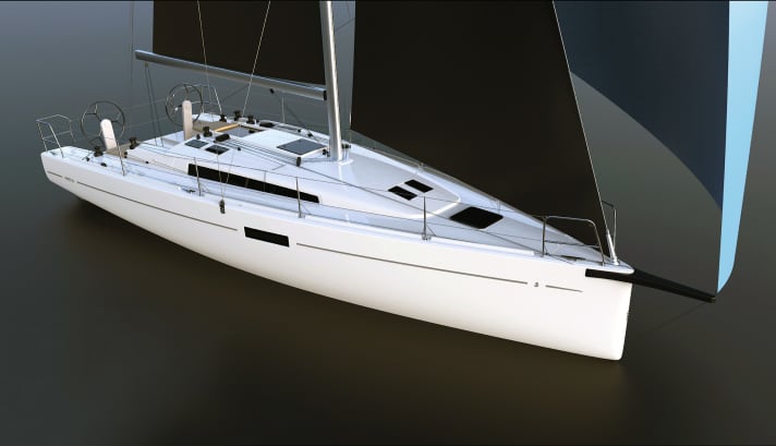   Sliding bowsprit, conventional layout, lightweight: the new First