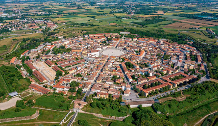 UNESCO-Weltkulturerbe: Die sternförmig angelegte Stadt Palmanova aus dem 16. Jahrhundert.