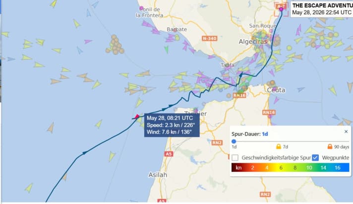 Selon l'auteur de la vidéo, une barre de secours a été installée après que des orques ont endommagé la barre du Hanse. Le bateau a ainsi repris de la vitesse et a traversé le détroit de Gibraltar à une vitesse pouvant atteindre huit nœuds.