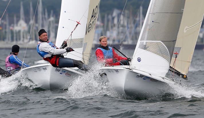   Zu viel Wind für die Europameister: Steuerfrau Meike Schomäker und Holger Jess