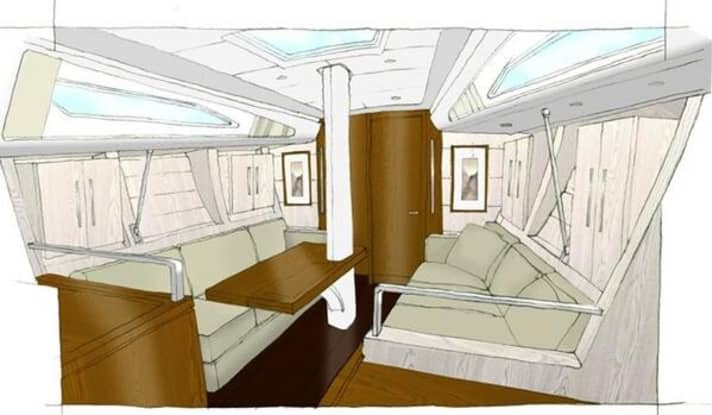   Bekannter Riss, wertigeres Interieur: Sowohl die Maxi 1050 (Illustration) als auch die Maxi 1300 werden innen neu gestaltet von Najad-Hausdesigner Dick Young