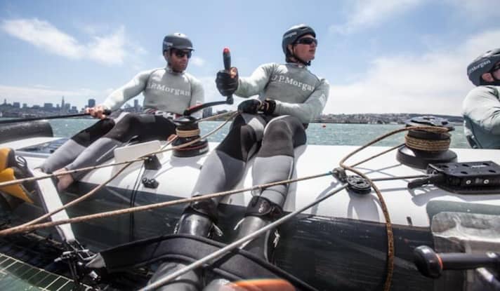   Big Ben Ainslie at his new workplace. He'll have to earn his hard-on first, but it won't take long