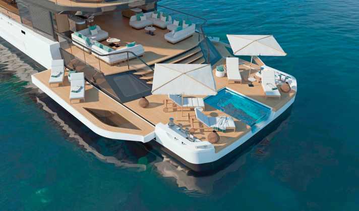 Large window panels dominate the look and ensure a bright interior.