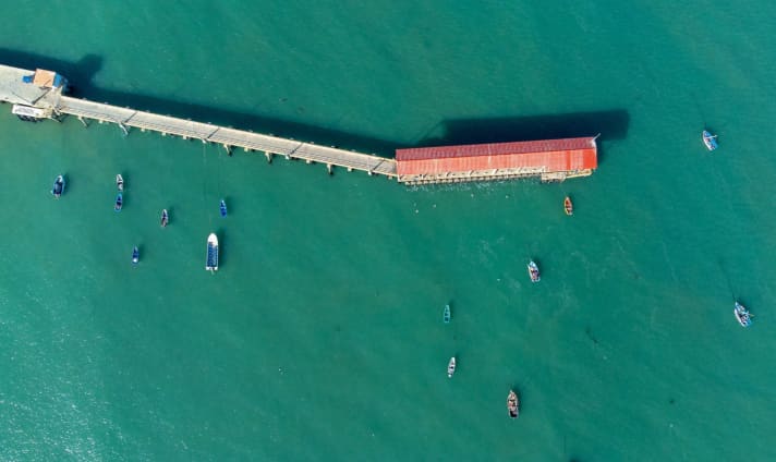 The Lobitos pier is a striking landmark.
