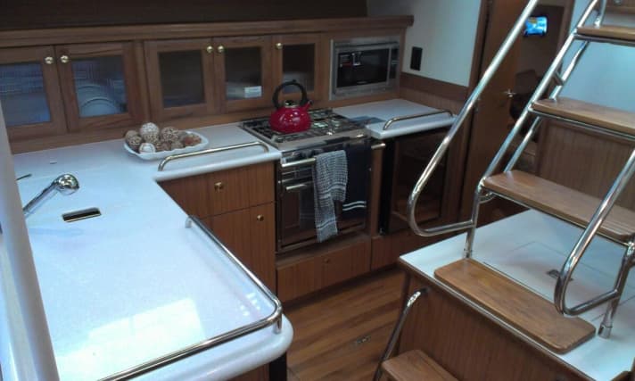   Lots of space, lots of steel and wall units with glass door panels