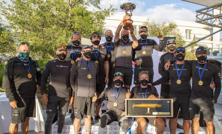   The ClubSwan 50 winning crew around "Hatari" owner Marcus Brennecke