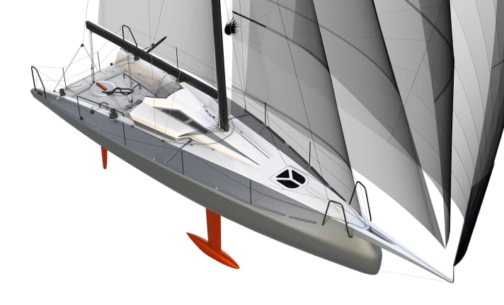   Le plan de voilure offre une grande variété de voiles d'avant combinables