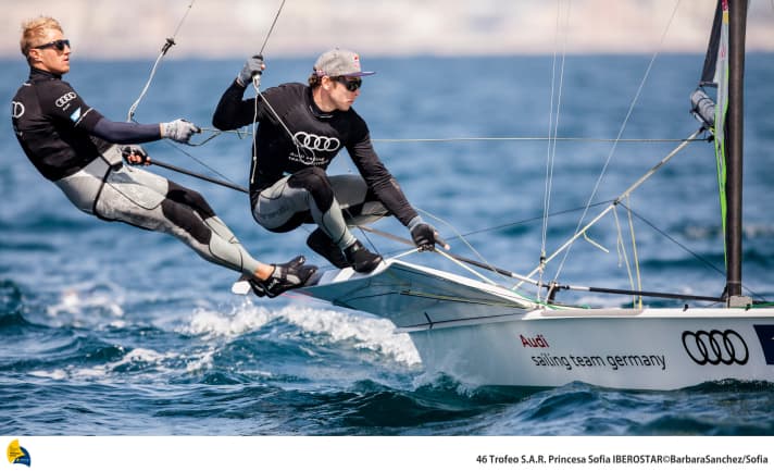   Qualified confidently for the test regatta: Erik Heil and Thomas Plößel in the 49er