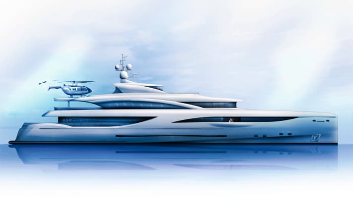 New approach: Dörries Yachts developed the 65-metre eye-catcher together with H2 Yacht Design. | n.