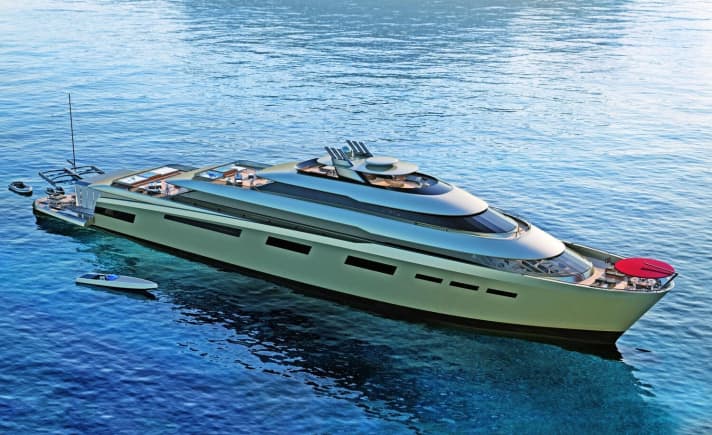 "XVintage": Der 99 meter lange Explorer soll hybrid mit Diesel und LNG reisen. | n.
