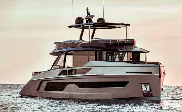Explorer Yachts present their successful Explorer 62 model in the superyacht hall. The interior of the pocket superyacht is impressive.
