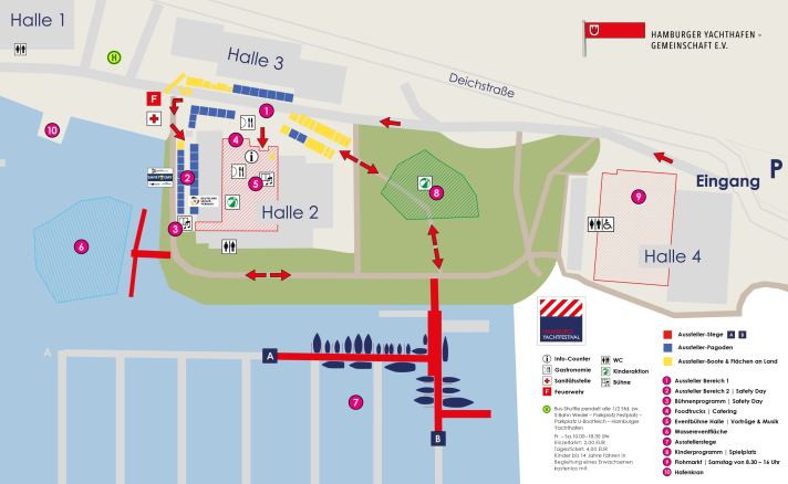 Der Hallen- und Geländeplan zum Yachtfestival Hamburg