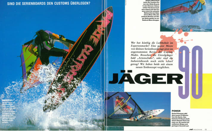“Jäger 90”: Im September 1990 war das Board Titelheld eines surf-Tests