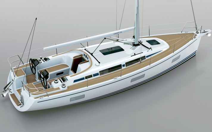 Hull length 11.00 m; width 3.66 m; weight 6.8 tonnes; from 442,477 euros.