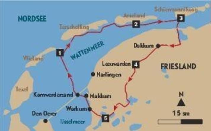   Eine durchaus reizvolle Törnalternative, wenn es der Tiefgang zulässt: Eine Runde durch das östliche Watt und durch Friesland retour