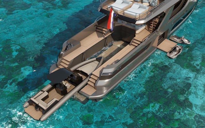 Clever: the launch mechanism of the ten metre long RIB. | s.