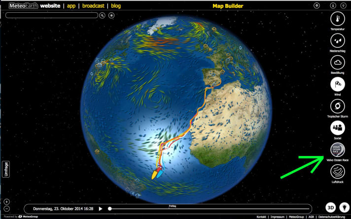   The Volvo Ocean Racer field is displayed here