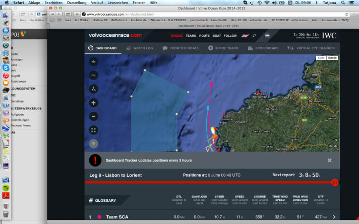   Hier hatte Dongfeng nach der zweiten Nacht auf See den Anschluss an die Flotte wieder hergestellt. In Führung lagen aber auch am Dienstagmorgen weiterhin die SCA-Frauen mit knapp neun Seemeilen Vorsprung vor Vestas