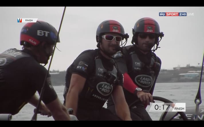   Difficult day for the "gold boys" Sir Ben Ainslie and his tactician Giles Scott