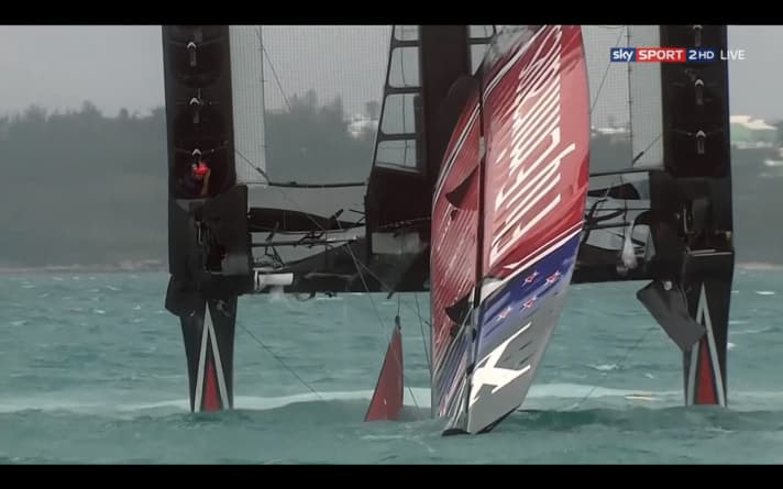   The close-up shows the sailors on the boat