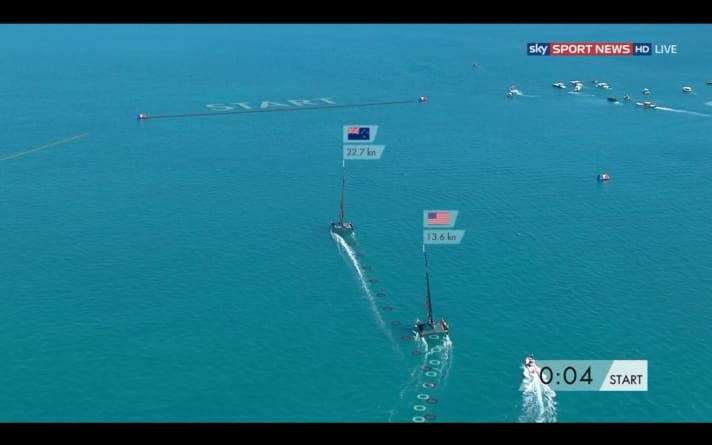   Peter Burling et les Kiwis ont pris le meilleur sur les Américains lors du deuxième départ dimanche.