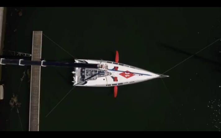   A view of the deck of the "Seaexplorer - Yacht Club de Monaco". Clearly visible: the Vendée Globe starting number 10