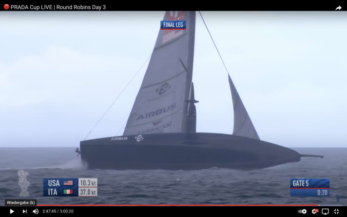   L'inizio del capovolgimento sottovento...