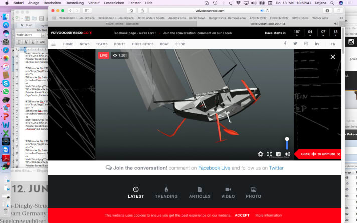   Animation des neuen geplanten 60-Fußers mit Foils, auf denen das Volvo Ocean Race in die Zukunft segeln will. Allerdings nur auf den langen Etappen...