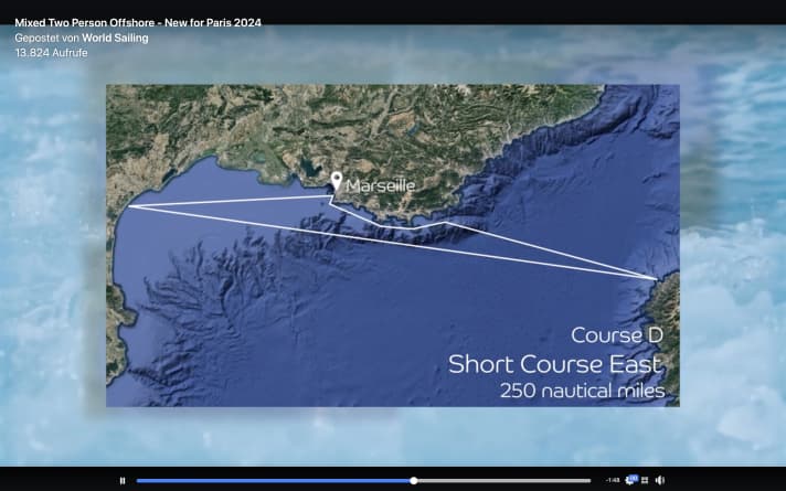   Mixed offshore sailing at the 2024 Olympics: course variant D
