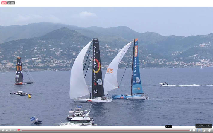   Und so gingen die Duell-Gegner ins Ziel: das Offshore Team Germany knapp vor "LinkedOut"